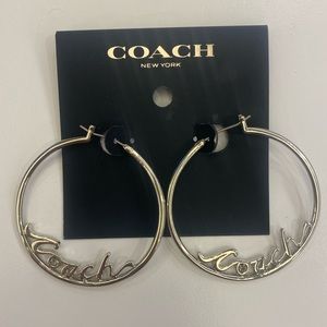 COACH Script Hoop Earrings